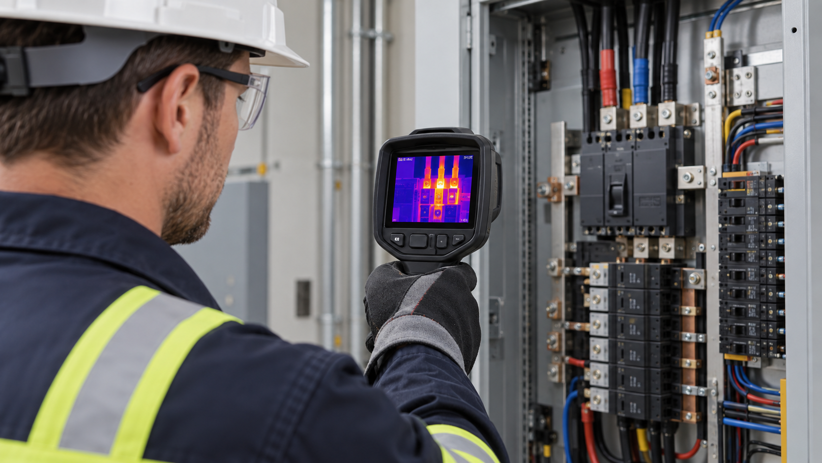Inspeção termográfica de painel elétrico